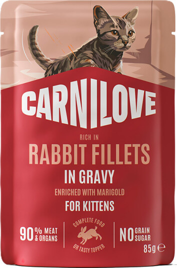 Carnilove Kattunge Våtfôr med Kanin og Ringblomst 85g Carnilove Kattunge Våtfôr med Kanin og Ringblomst 85g