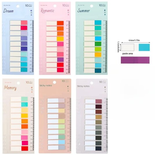 INF Sticky Notes Sticky Tabs Transparente bokfaner 6 pakker i ett sett