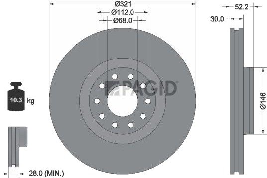 Bremseskive PAGID 54547NC