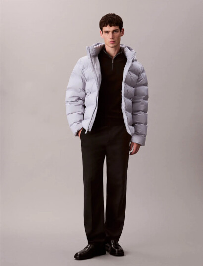 Calvin Klein Ls Quilted Bonded Channel Hd Puf - Grey - XXL