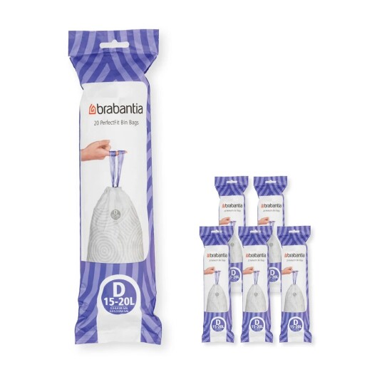 Brabantia PerfectFit avfallspose 120 poser Modell D, 15–20 L