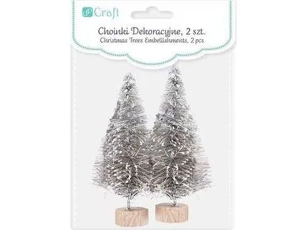 Dalprint Julepynt Dekorative juletrær DPCRAFT 8cm 2 stk. sølv