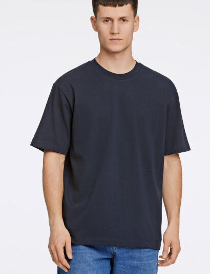 Lindbergh O-Neck Tee Oversize S/S - Blue - L Lindbergh O-Neck Tee Oversize S/S - Blue - L