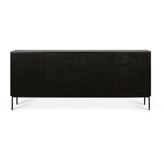 Ethnicraft Grooves Sidebord Stained Teak 4 Dører Sidebord & Avlastningsbord Massiv Teak Dark stained teak 12253