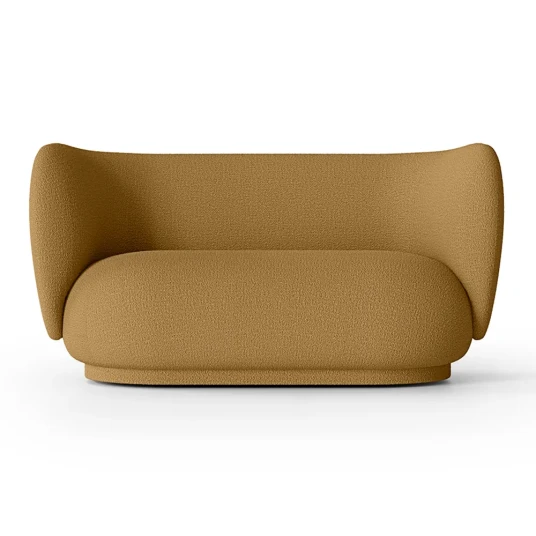 Ferm Living Rico 2 seter sofa Wool Boucle   Sugar Kelp