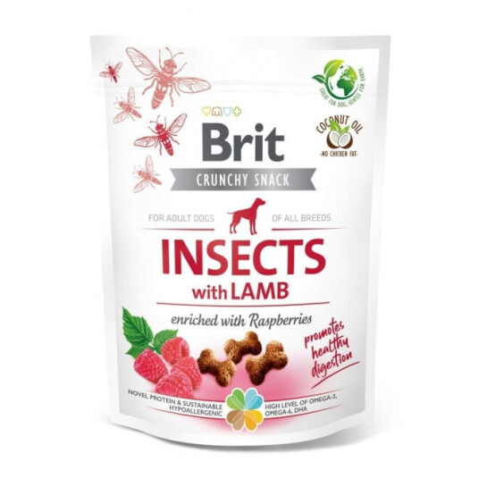 Brit Care Crunchy Snack med Insekter og Lam 200 g - Sunn Hundegodbit