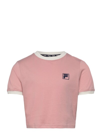 FILA Pratolino Cropped Ringer T Shirt Pink 110 116 FILA Pratolino Cropped Ringer T Shirt Pink 110 116