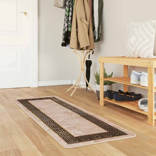 Teppe Runner MARSA Svart 50 x 200 cm Polyester og PVC