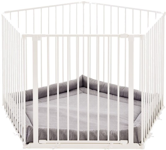 BabyDan Lekegrind, Park-A-Kid, Hvit med grått teppe