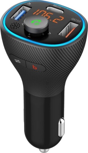 Fm Sender Art Car Fm Mp3 Sender Med Bt Funksjon Usb Lcd Fm 73 Qc3.0