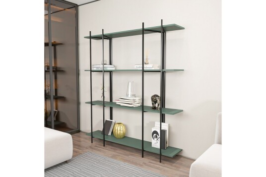 Bokhylle Oshkosh 160 cm Svart/Green