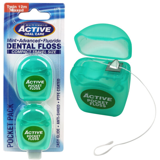 Tanntråd PTFE Vokset Active Oral Care Fluor 2 x 12 mtr. Tanntråd PTFE Vokset Active Oral Care Fluor 2 x 12 mtr.