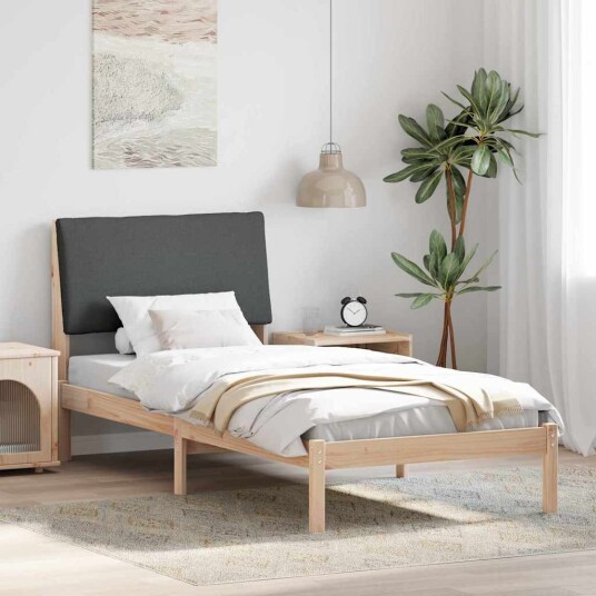 Sengestamme brun og mørkegrå 90 x 200 cm Heltre furu