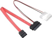 Akasa - Sata-Kabel - Slimline Sata (Hunn) Til Sata, 4-Pins Intern Strøm (5V) - 20 Cm