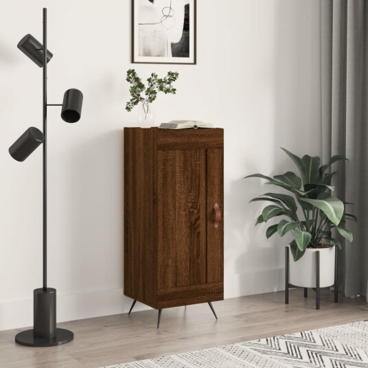 vidaXL Skjenk brun eik 34,5x34x90 cm konstruert tre