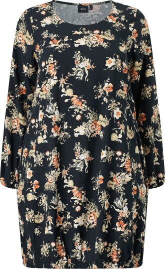 Zizzi   Kjole Jeasy L/S Abk Dress Aop   Svart