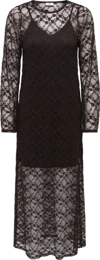 JDY Jdysilvia L/S Lace Maxi Dress Jrs Brown S