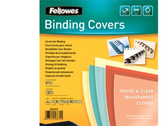 Fellowes 5377201 A4 Plastikk Pvc Rød Gjennomsiktig 210 Mm 1 Mm 297 Mm