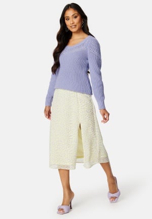 VILA Emmy Sweetheart L/S Knit Top Sweet Lavender L