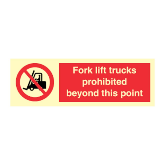 Jo Safety Fork lift trucks prohibited beyond this point Selvklebende vinyl 100 x 300 mm