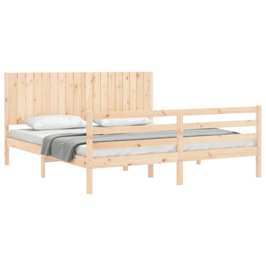 vidaXL Sengeramme med hodegavl 6FT Super King heltre 8720845999513