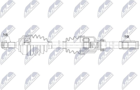 NTY NPW PE 141 Drivaksel