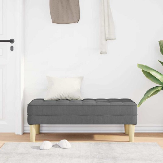 Benk Mørkegrå 113x57x39 cm Stoff Benk Mørkegrå 113x57x39 cm Stoff