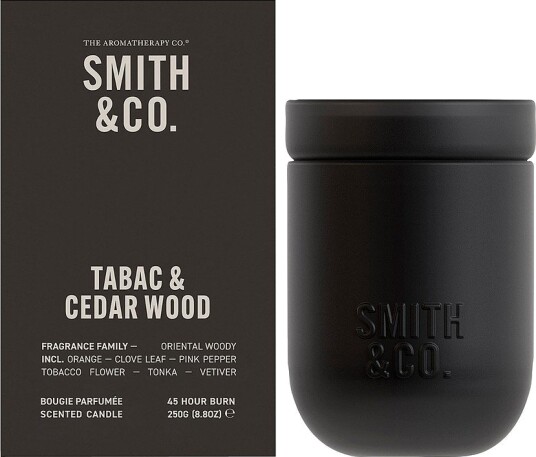 Smith & Co. Tabac & Cedarwood Scented Candle 250 g 50 tim