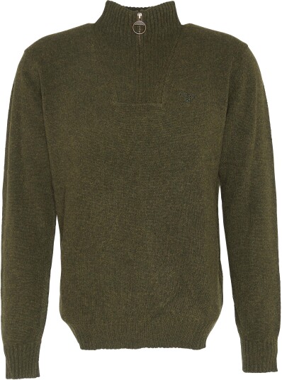 Barbour Men's Essential Lambswool Half Zip Knitted Jumper Seaweed XXL