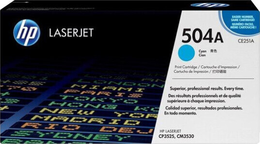 HP 504A / CE251A Cyan Toner - Laser toner Blå HP 504A / CE251A Cyan Toner - Laser toner Blå