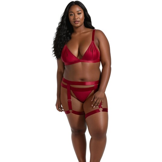 NORTIE Willow Rød Bralette-sett med Benstropper Rød Plus size