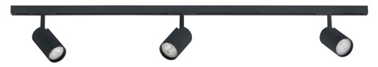 Antidark Designline Tube komplett 1 meter spotskinne med 3 spotter GU10 - Svart