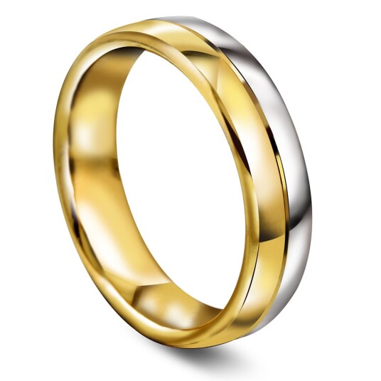 Giftering i 585 gult og hvitt gull | 5 mm bredde