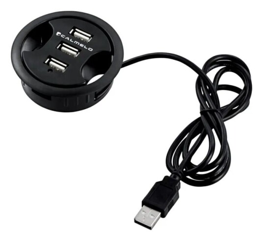 USB-hub, 3 porter til innfelling USB-hub, 3 porter til innfelling