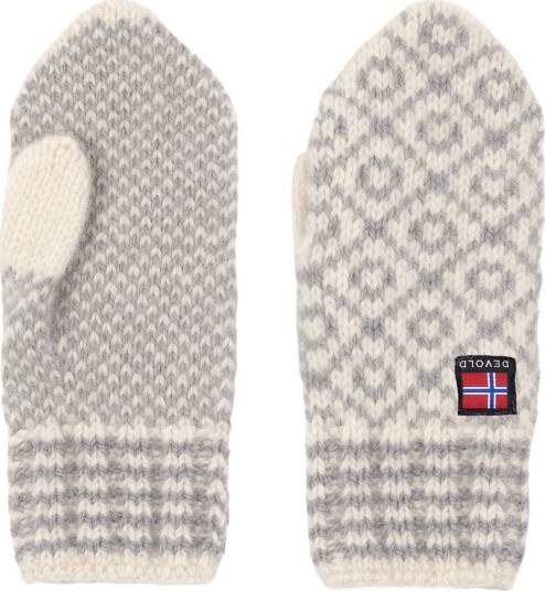 Devold Svalbard Wool Mitten Offwhite/Grey M Devold Svalbard Wool Mitten Offwhite/Grey M