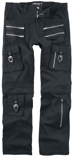 Gothicana by EMP - Goth Jeans - 2 in 1: Trousers and Shorts - W30L32 til W34L34 - Herrer - svart Gothicana by EMP - Goth Jeans - 2 in 1: Trousers and Shorts - W30L32 til W34L34 - Herrer - svart