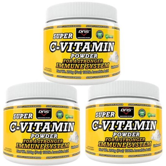 DNS 3-Pack Super C-Vitamin Pulver - 3 X 200 G