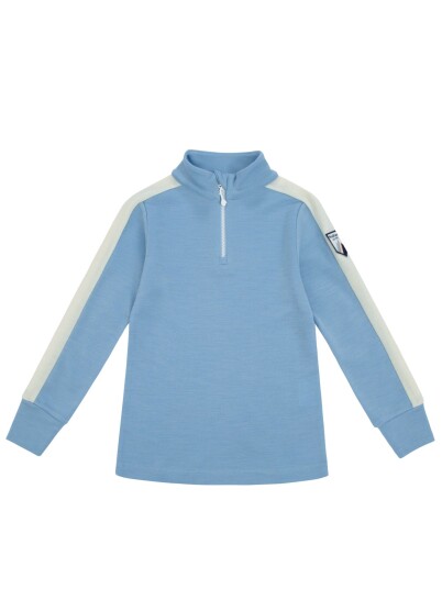 WoolLand Ål Half Zip Genser Barn Light Sky 122 128