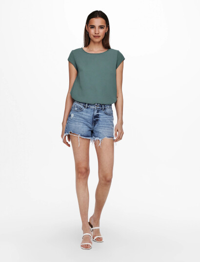 ONLY Onlvic S/S Solid Top Noos Wvn - Green - 38