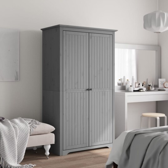 vidaXL Garderobe BODO grå 101x52x176,5 cm heltre furu