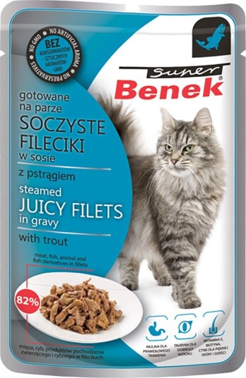 Benek Våtfôr Super Fileter I Saus Ørret 28 X 85 G Benek Våtfôr Super Fileter I Saus Ørret 28 X 85 G