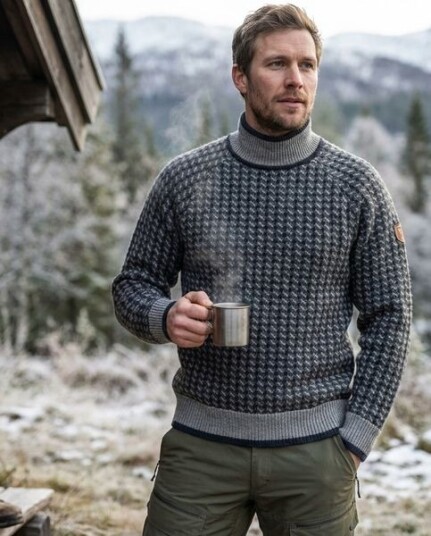 Breheim Jølster ullgenser i grå / blå Unisex Breheim Jølster ullgenser i grå / blå Unisex