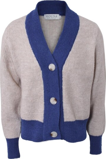 Hound Cardigan Strikk Rib Kobolt Blue Hound 10 år 140 Cardigan Beige Blå