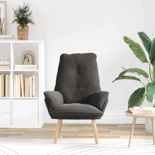 Avslappende stol Mørke grå 69 x 74 x 93 cm stoff Avslappende stol Mørke grå 69 x 74 x 93 cm stoff