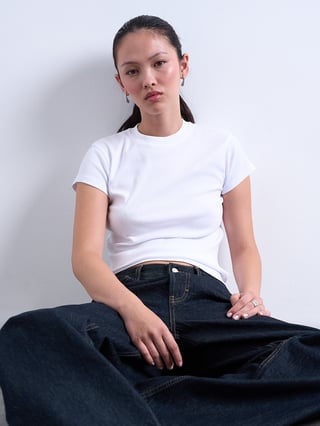 Topshop Everyday Short Sleeve Top Hvit S Topshop Everyday Short Sleeve Top Hvit S