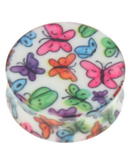 June Body Colorful Butterfly Piercing Plugg Strl 18 mm
