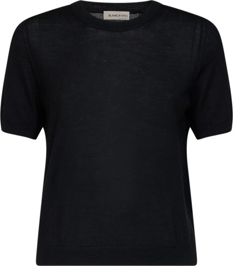 Blanca Vita Dame Strikkevarer Svart 2XS,