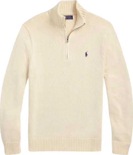 Polo Ralph Lauren Cotton Quarter-Zip Sweater - Cream - L