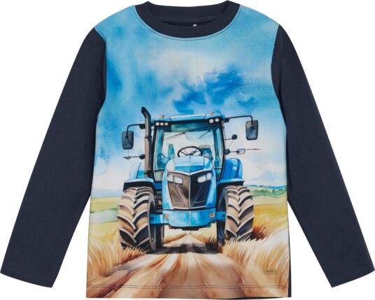 Minymo   Genser Traktor Blå Blue Nights