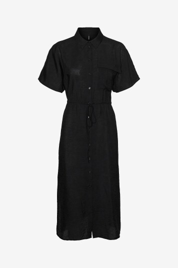 Vero Moda Skjortekjole vmIris S/S Shirt Calf Dress Wvn Svart